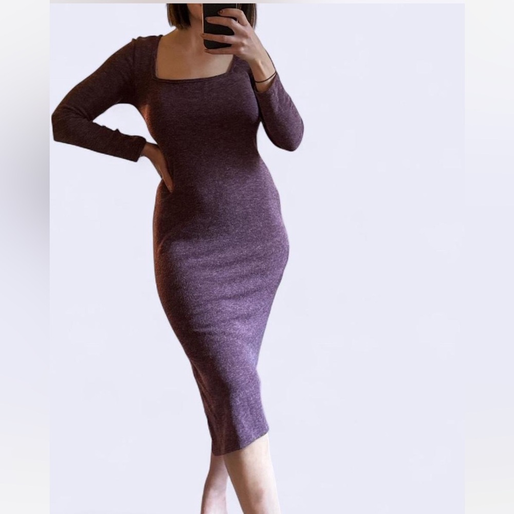 Lulu's Chic Plum Long Sleeve Sweater Dress